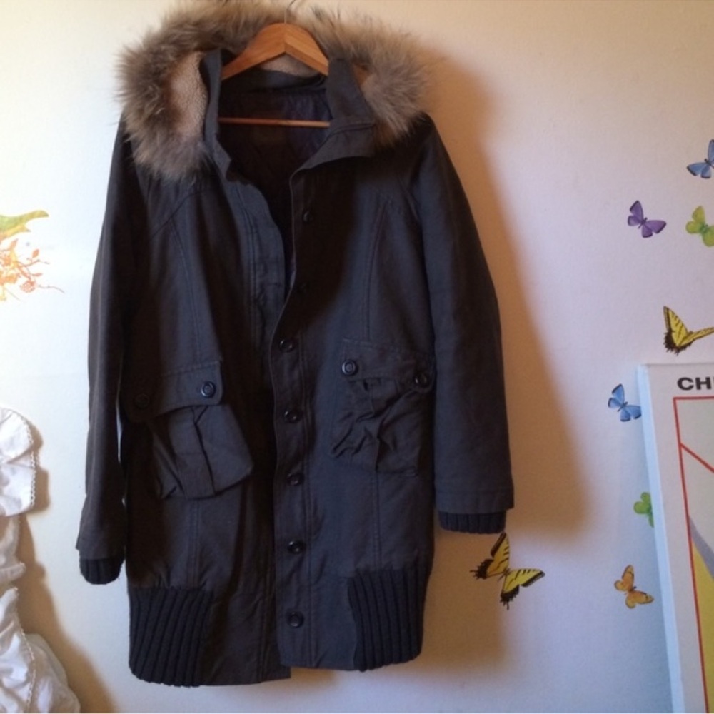 Cocoon Parka with Fur Hood